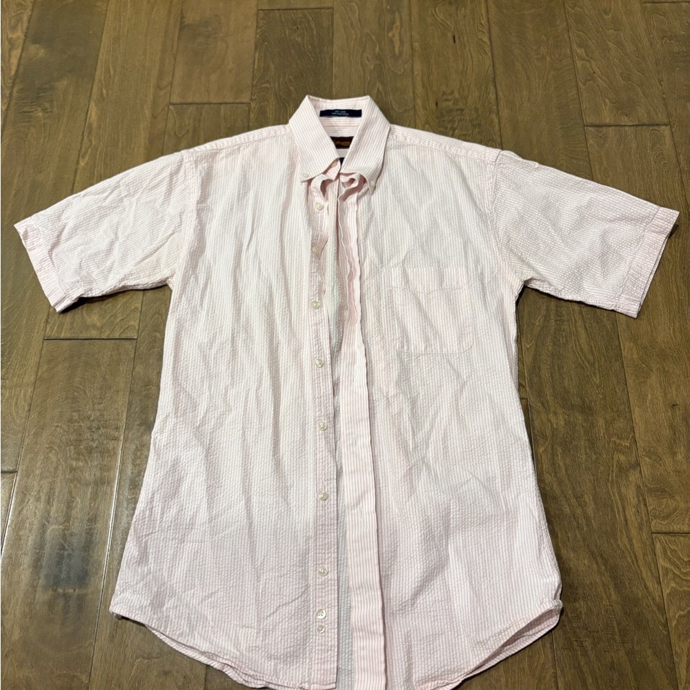 Pink Casual Button Down Shirt with Classic Collar